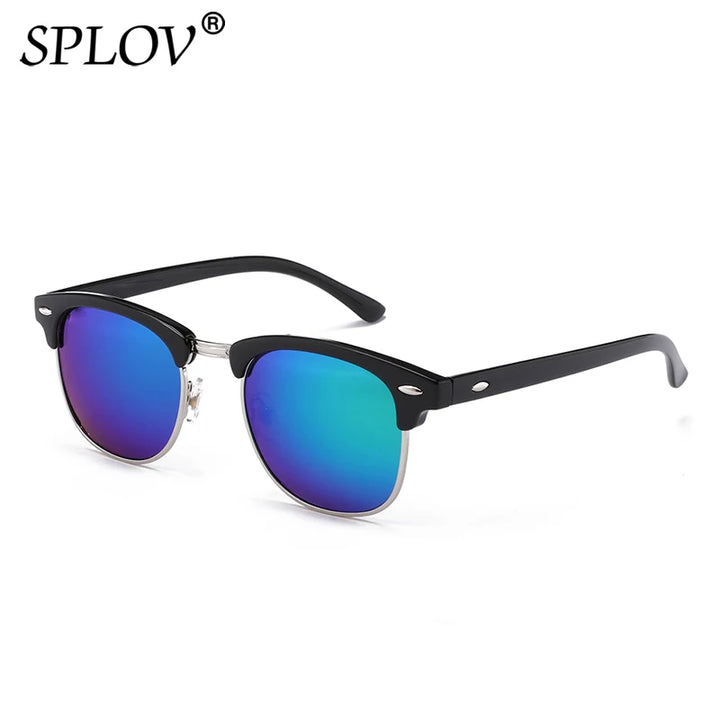 Men SunGlasses Classic Semi Rimless Polarized Sunglasses