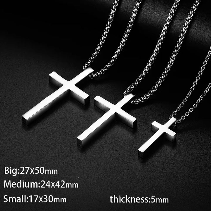 New Stainless Steel Cross Pendant Necklace for Men