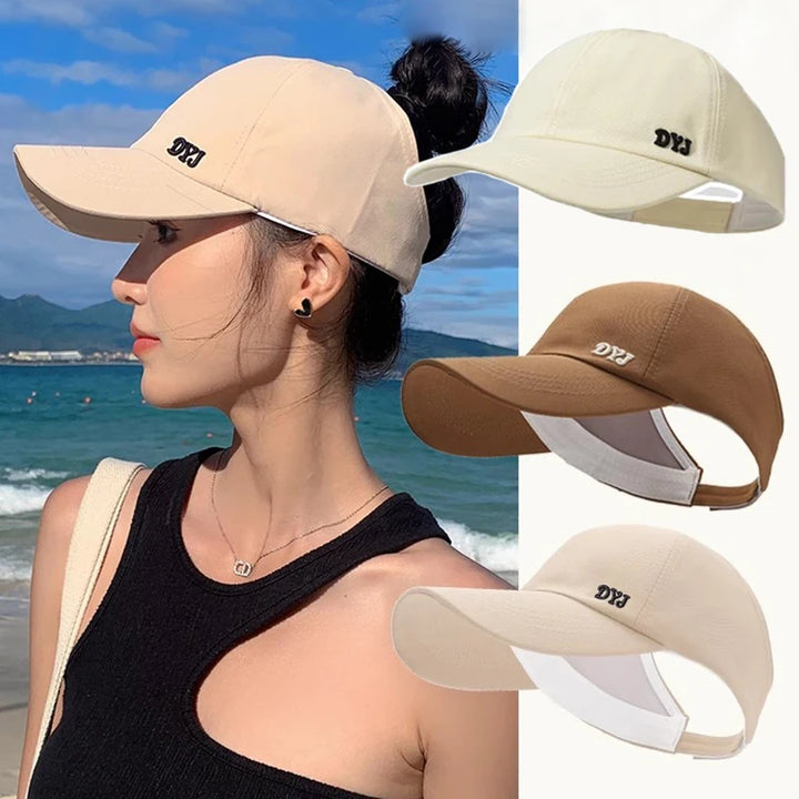 Summer Long Brim Sunhat Women Sun Hats Foldable Adjustable