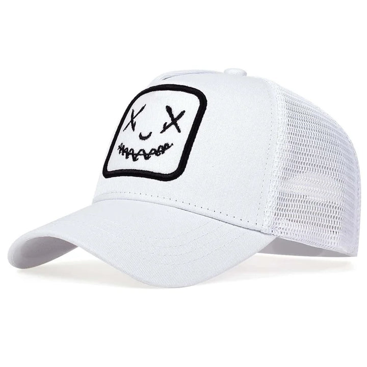 Men Women Smile Face Embroidery Baseball Caps Cotton Adjustable Snapback