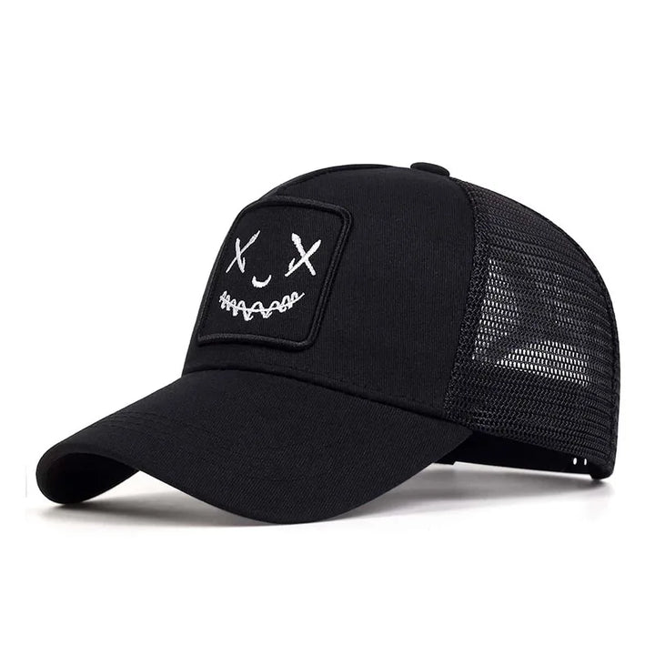 Men Women Smile Face Embroidery Baseball Caps Cotton Adjustable Snapback