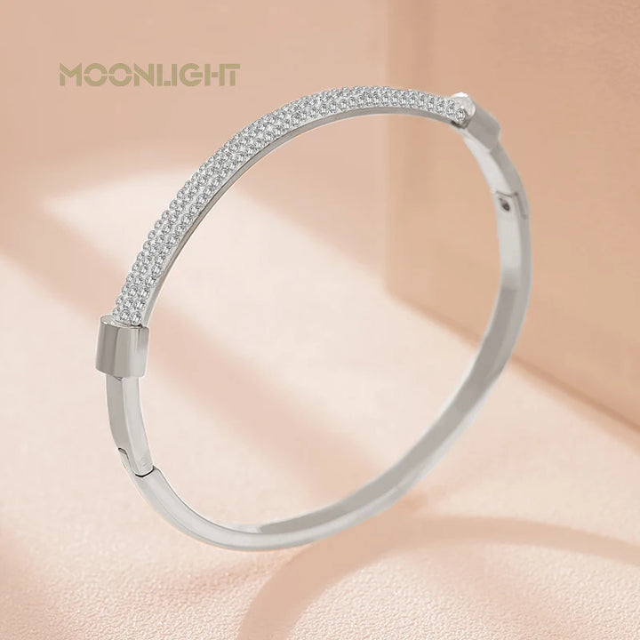 MOONLIGHT Cubic Zirconia Cuff Bangles for Women