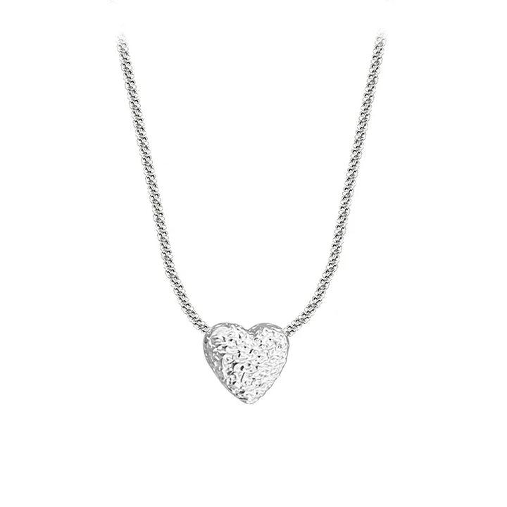 New 925 Sterling Silver  Necklace Simple Heart shaped Pendant Women's