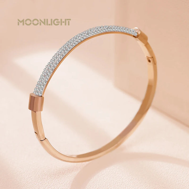 MOONLIGHT Cubic Zirconia Cuff Bangles for Women